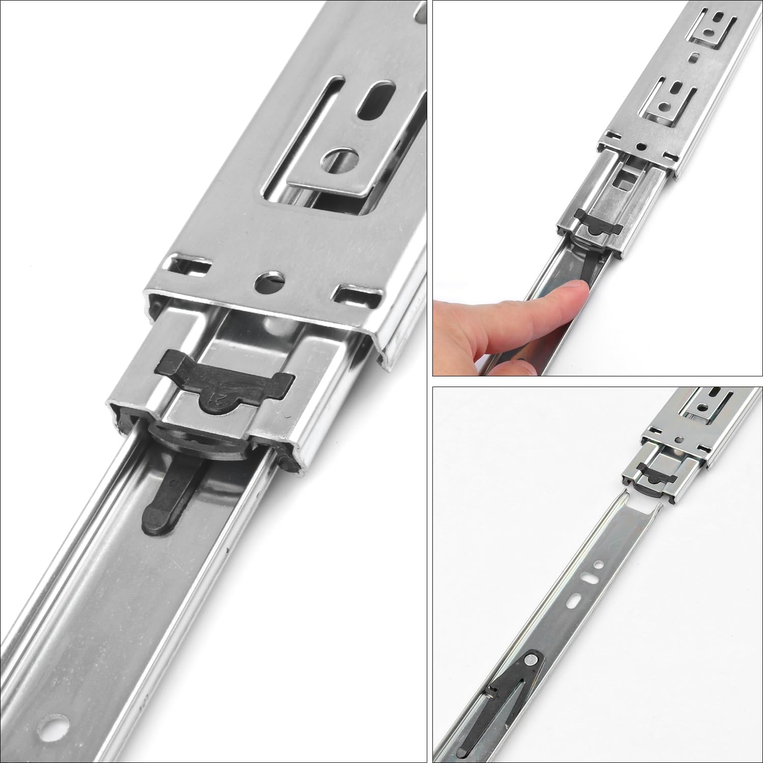 5 Pairs 14 Inch White Full Extension Drawer Slides, Side Mount Drawer Slides with Screw, Ball Bearing File Cabinet Rails for Kitchen and Office Cabinet image 4