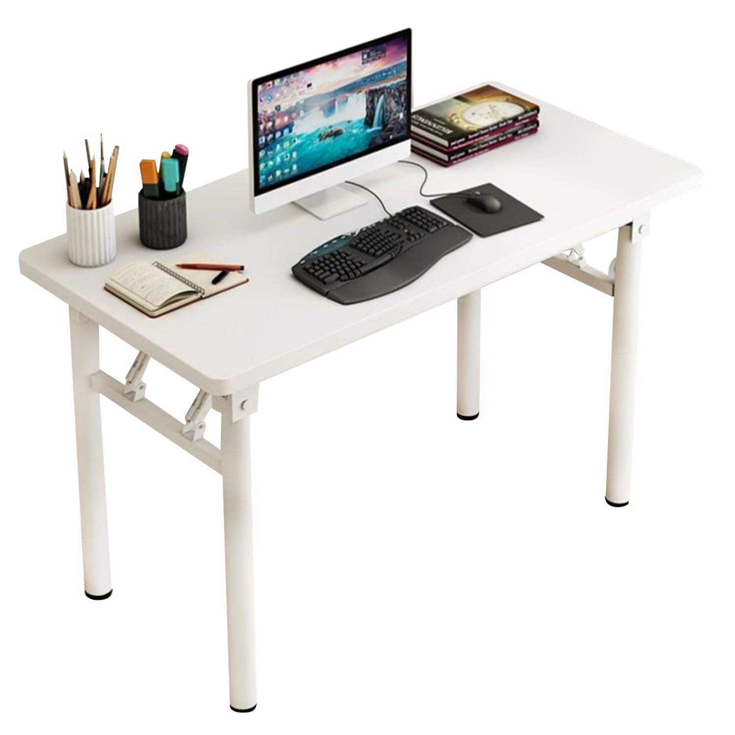 HDHNBA Modern Simple Style PC Table Folding Desk No Assembly Required, Writing Computer Desk