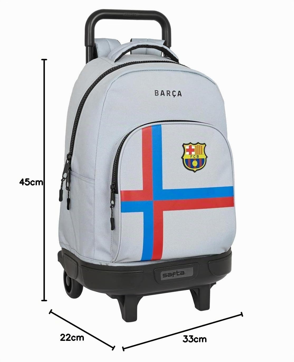 Safta Articulo, Mochila Gde. C/Ruedas Compact Ext.Simple F.C.Barcelona 3ª Equip. 22/23 Unisex niños, Multicolor, M