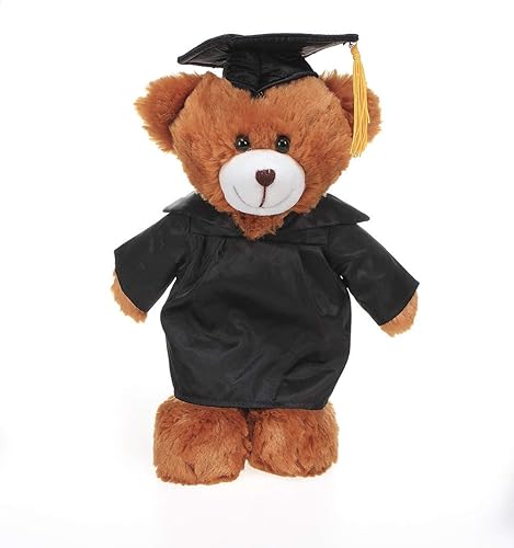 Miniatura 9 de Plushland Peluche de oso marrón, regalos para el día de graduación, texto personalizado, nombre o logotipo de tu escuela en el vestido, lo mejor
