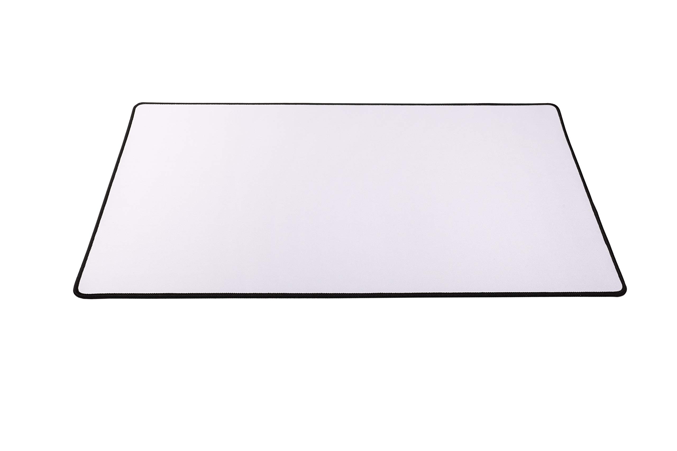 Arkero-G® Premium Spielmatte Weiss mit schwarz-genähtem Rand - (Stitched Edging) 60x36cm - selbst gestalten (Custom Playmat) - Schreibtischunterlage
