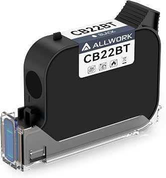 ALLWORK CB22BT Fast Dry Ink Cartridge W127 W127-S Handheld Printers for Crisp Printing on Glass Cardboard Aluminum Plastic and More Black-Quick Drying Affordable Choice