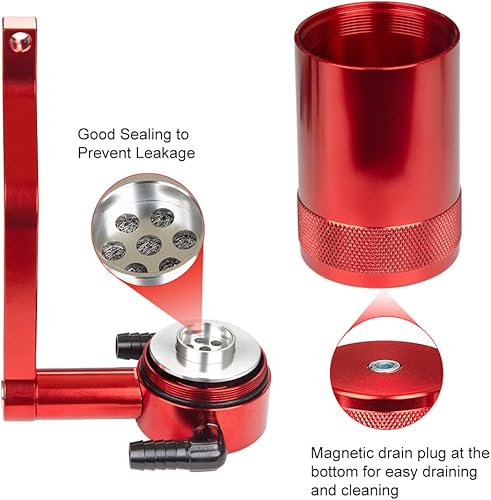 Miniatura 3 de JDMON Depósito de depósito separador de aceite compatible con Dodge Challenger Charger Chrysler 300 2011-2021 5.7L 6.4L HEMI con soporte Z, color