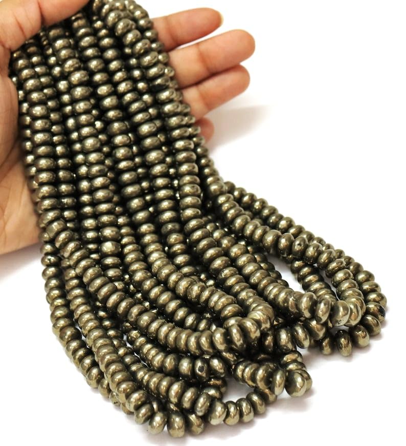 Perles en pyrite de 9mm à 11mm pour créer vos bracelets et colliers bohèmes