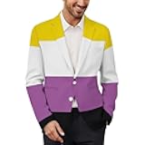 Non-Binary Community Flag Men's Blazer Casual Suit Jackets Business Button Sport Coats
