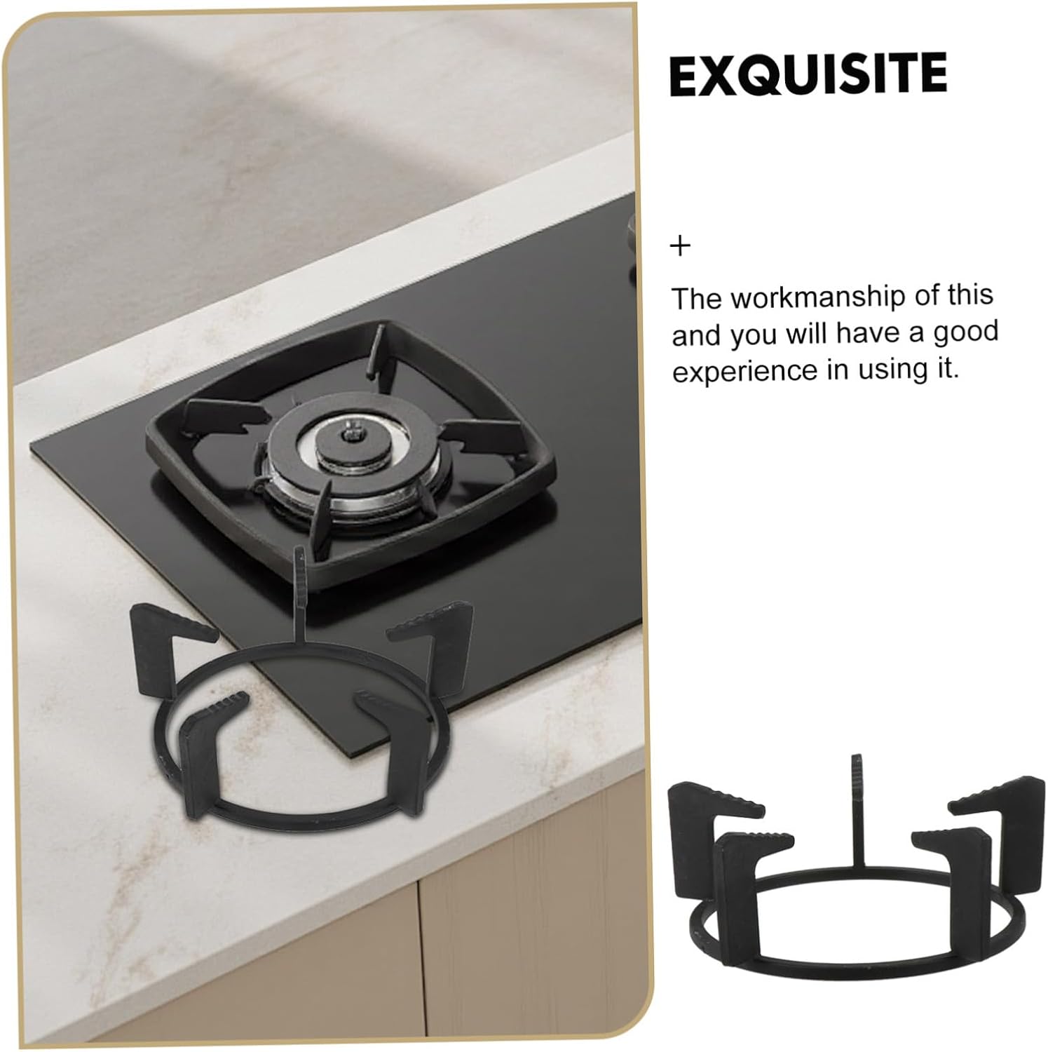 Wok Ring Stand Heavy-duty Anti-skid Cast Iron Pot Holder for Gas Stove Support for Wok Frying Pan and Cookware Energy-saving Kitchen Accessory