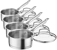 Vista 2 de Cuisinart 8919-14 Professional Series Cacerola de 1 Cuarto con Tapa, Acero Inoxidable, Acabado Espejo