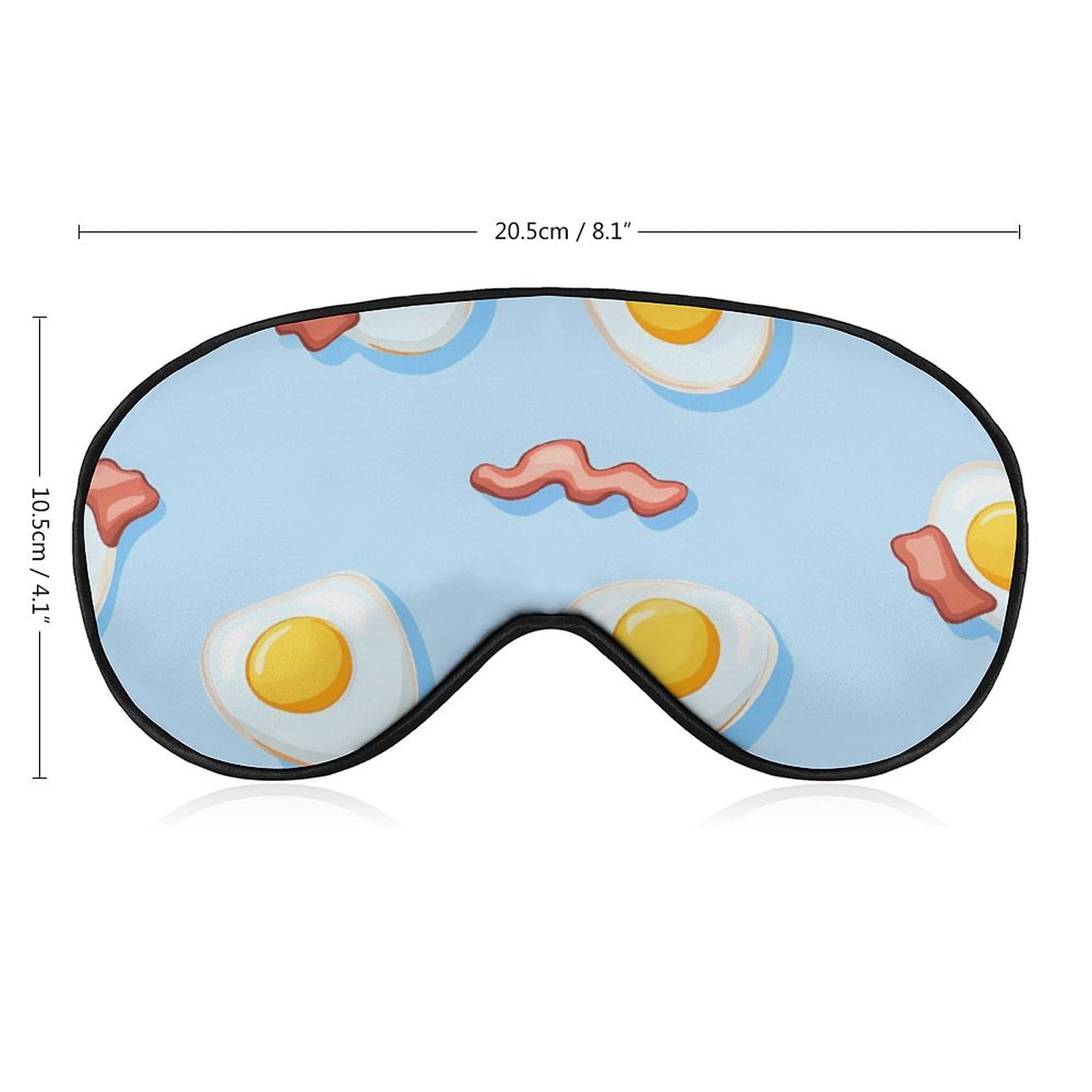 Fried Eggs and Bacon Sleep Mask Eye Shade Cover Adjustable Strap for Travel Lunch Break Women Men