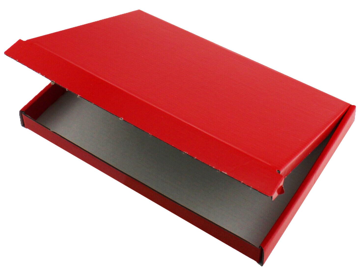MEG4TEC 50 Pack Shipping Coloured Boxes A4/C4 Cardboard Large Letter PIP Mailing Gift Box (Red, C4 (32.5cm x 22.7cm x 2cm))