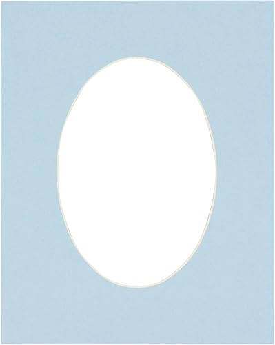 Tapete de 5 x 7 con corte biselado para fotos de 4 x 6 pulgadas, diseño ovalado, color rojo cardenal, sin ácidos, mate para proteger tus imágenes,