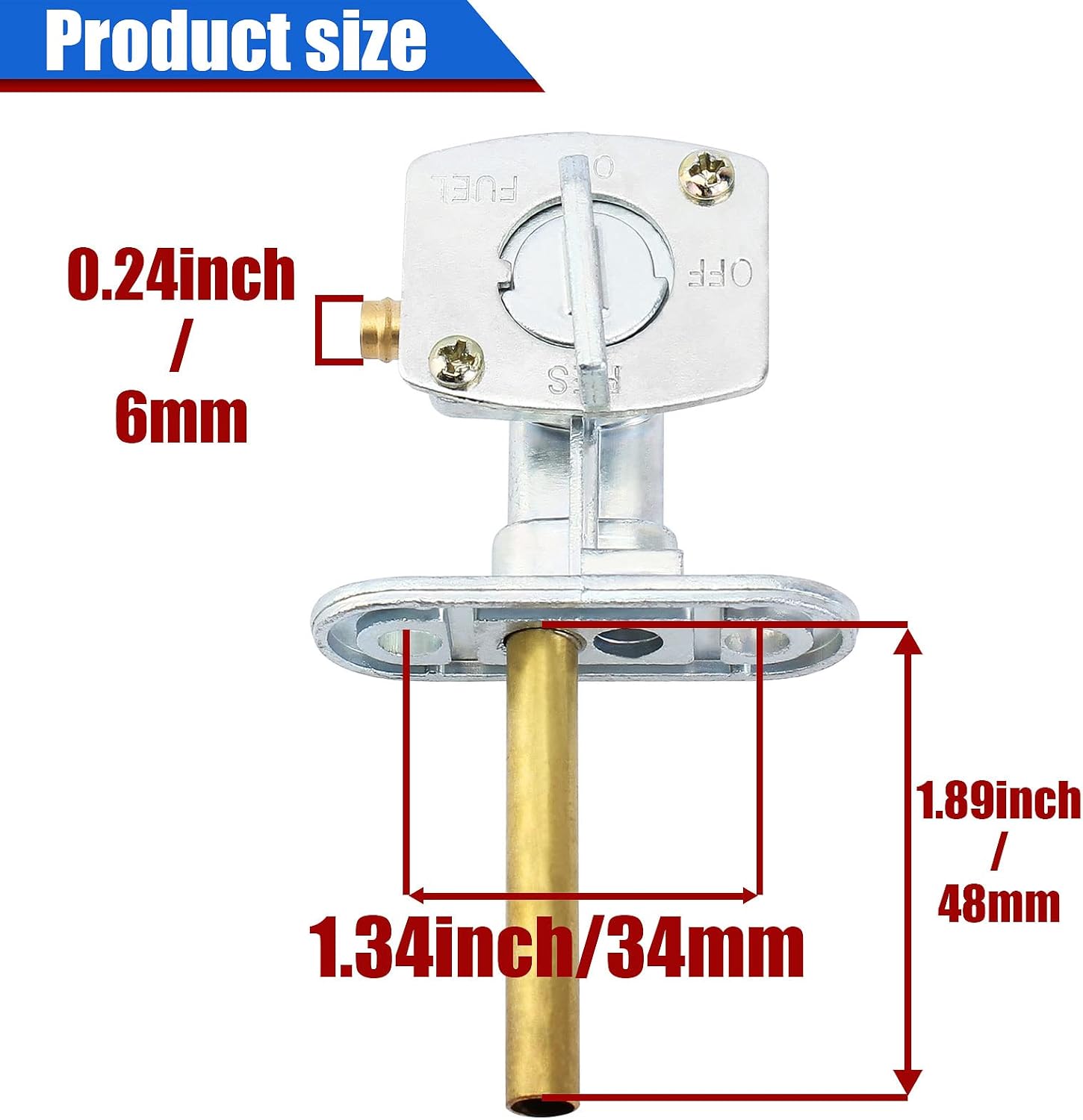 Fuel Petcock Valve Switch Compatible with Kawasaki Bayou 220 250 300 400 KLF220 KLF300 KLF400 KL250 KZ305 KZ550 Ninja EX500 500R ZX600C ZX600A EN450 EN500 KX60 KX65 KX80 KX85 KX100 Pack of 2