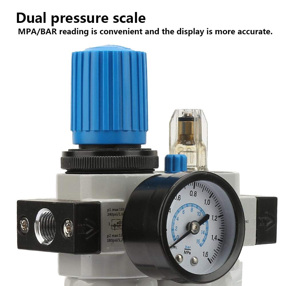 Regulador de presión de filtro G1/4 `` herramienta de trampa de humedad regulador de filtro de aire lubricador combinado para herramientas de aire de compresor