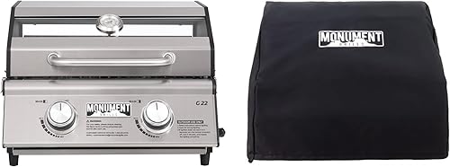 Miniatura 12 de Parrilla portátil de gas propano de 2 quemadores Clearview® Monument Grills para cocinar al aire libre, dos quemadores de 15,000 BTU, acero