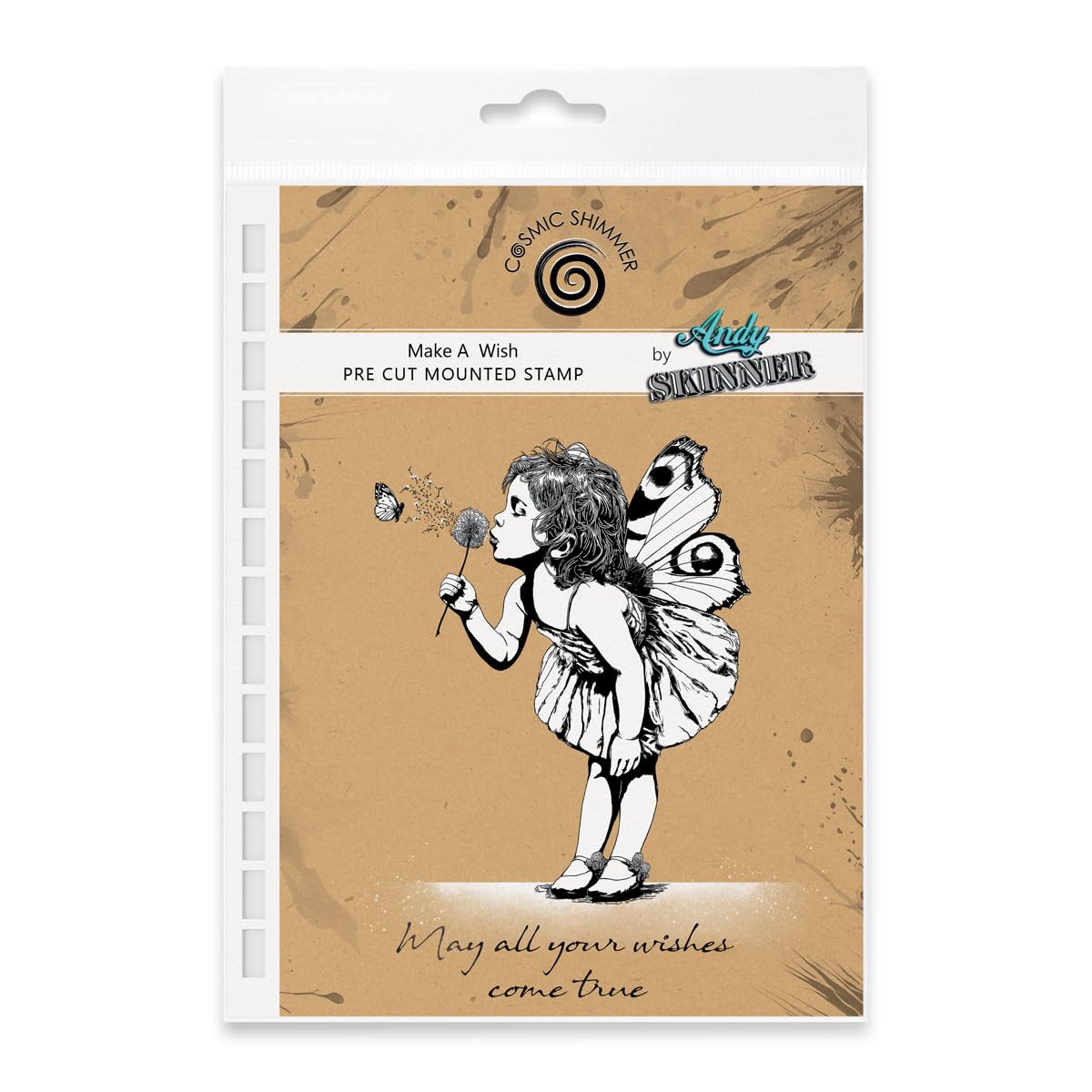 Cosmic Shimmer Girls Red Make A Wish Pre Cut Rubber Stamp Set By Andy Skinner & Katy Sue. Creates Image 106X87mm, Words 79X18mm For Stamping In Mixed Media, Art Journaling & Card Making