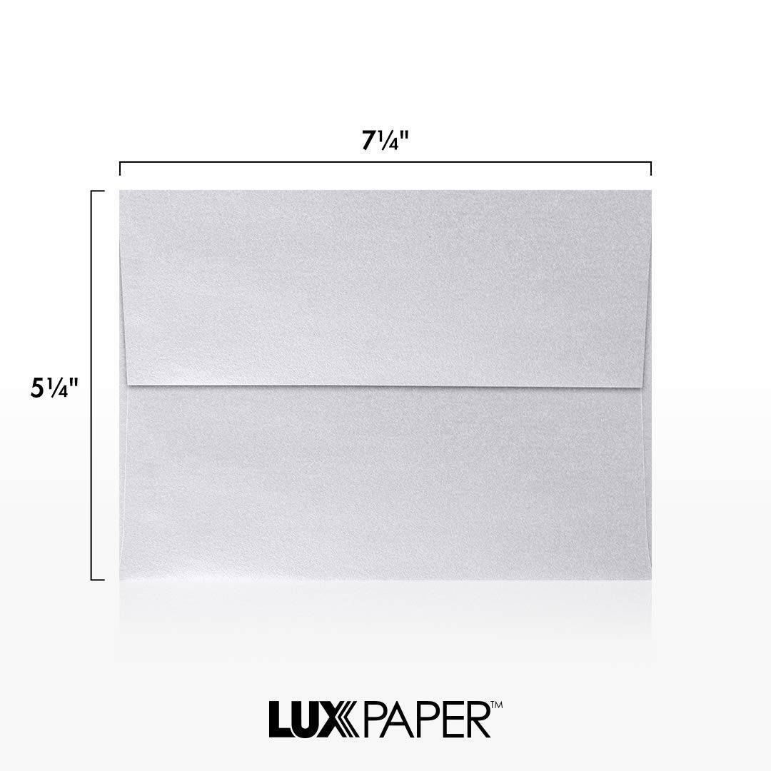 LUXPaper A7 Invitation Envelopes for 5 x 7 Cards in 80 lb. Silver