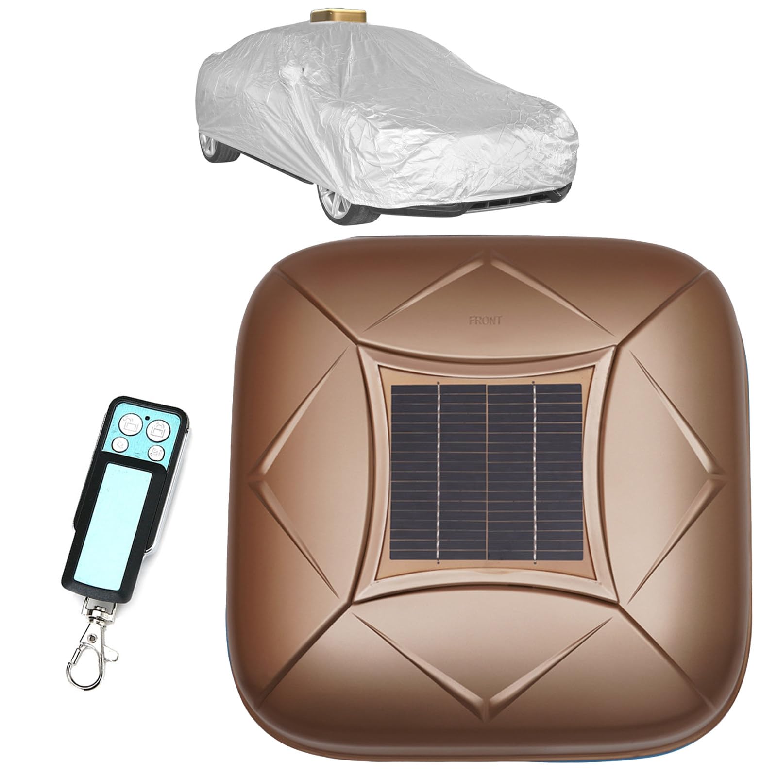 Wangyingxu Electric Smart Car Cover, Car Cover Solar Charging, Remote Control Operation, 10s Quick Installation, Multiple Sizes for Sedan SUV MPV Pickup Gold-YXXL