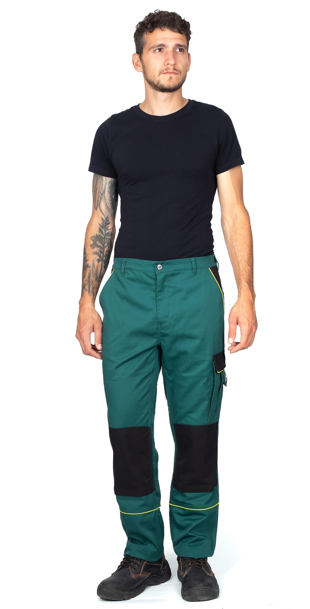 DINOZAVR Fortum Pantalones de Trabajo Estilo Cargo para Hombre - Resistentes, con Bolsillos multifuncionales y Rodilleras y Franjas Reflectantes