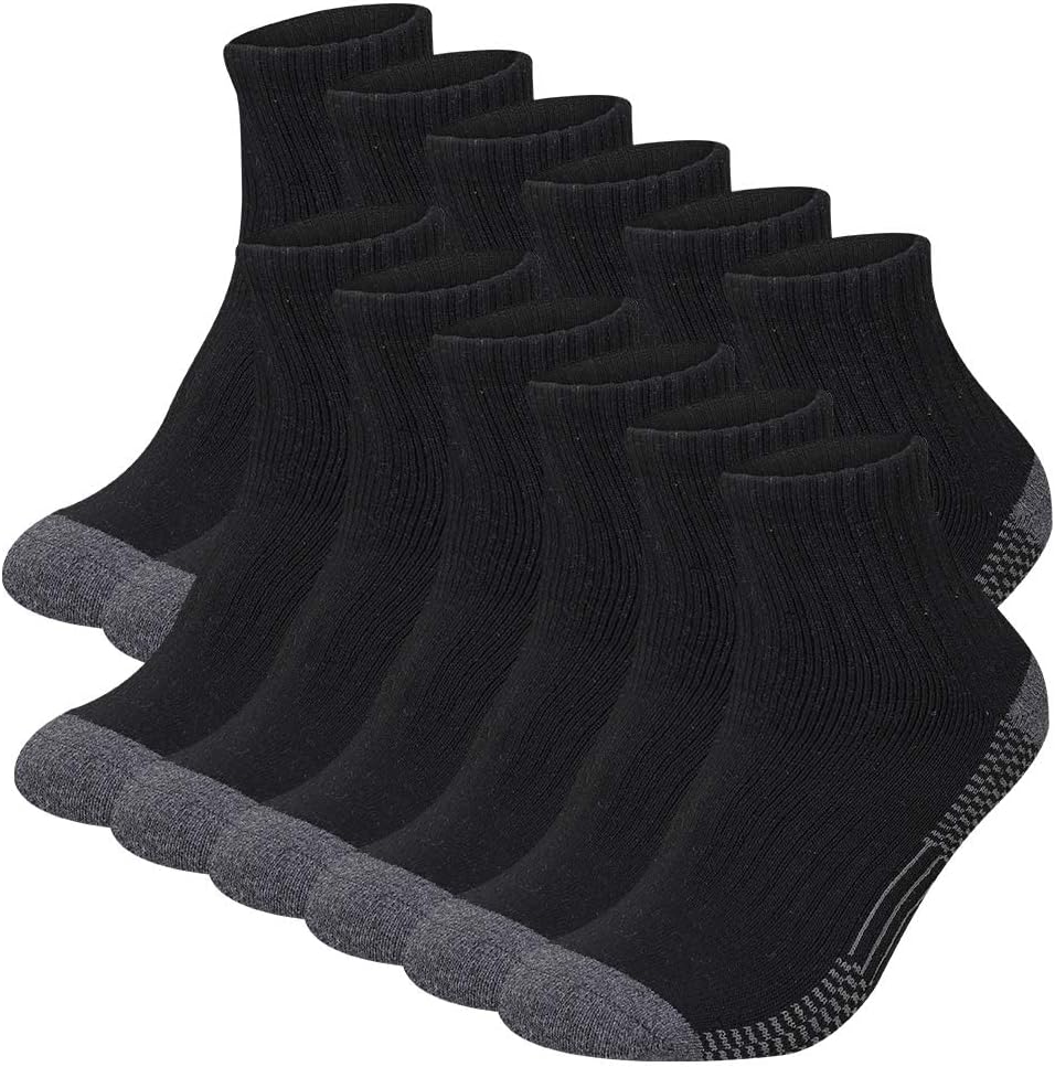 Men's Athletic Ankle Socks 12 Pack Mens Cushion Comfort Casual Running Sock Size 10-13