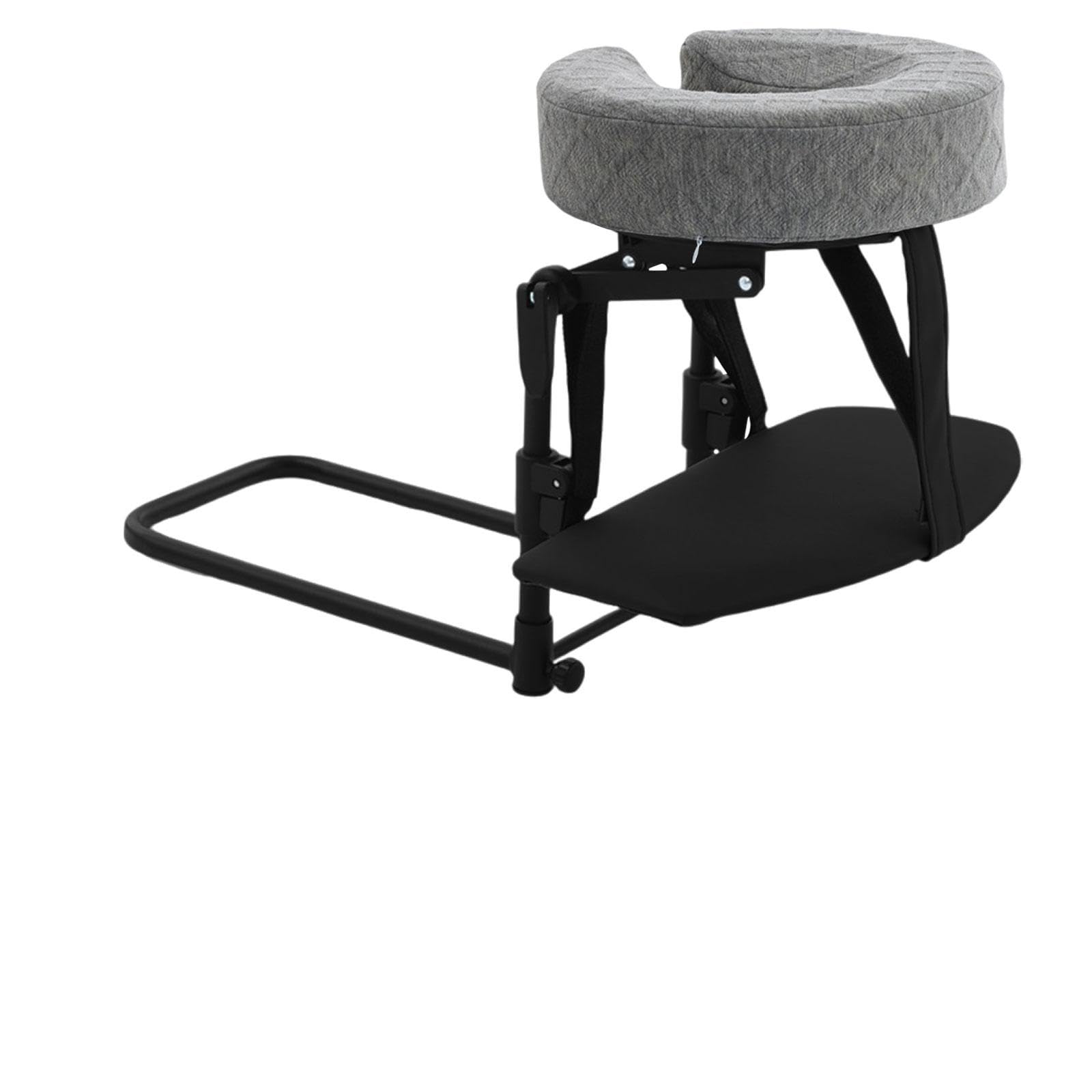 Almohada para masaje facial regulable con marco plegable gris y bolsa