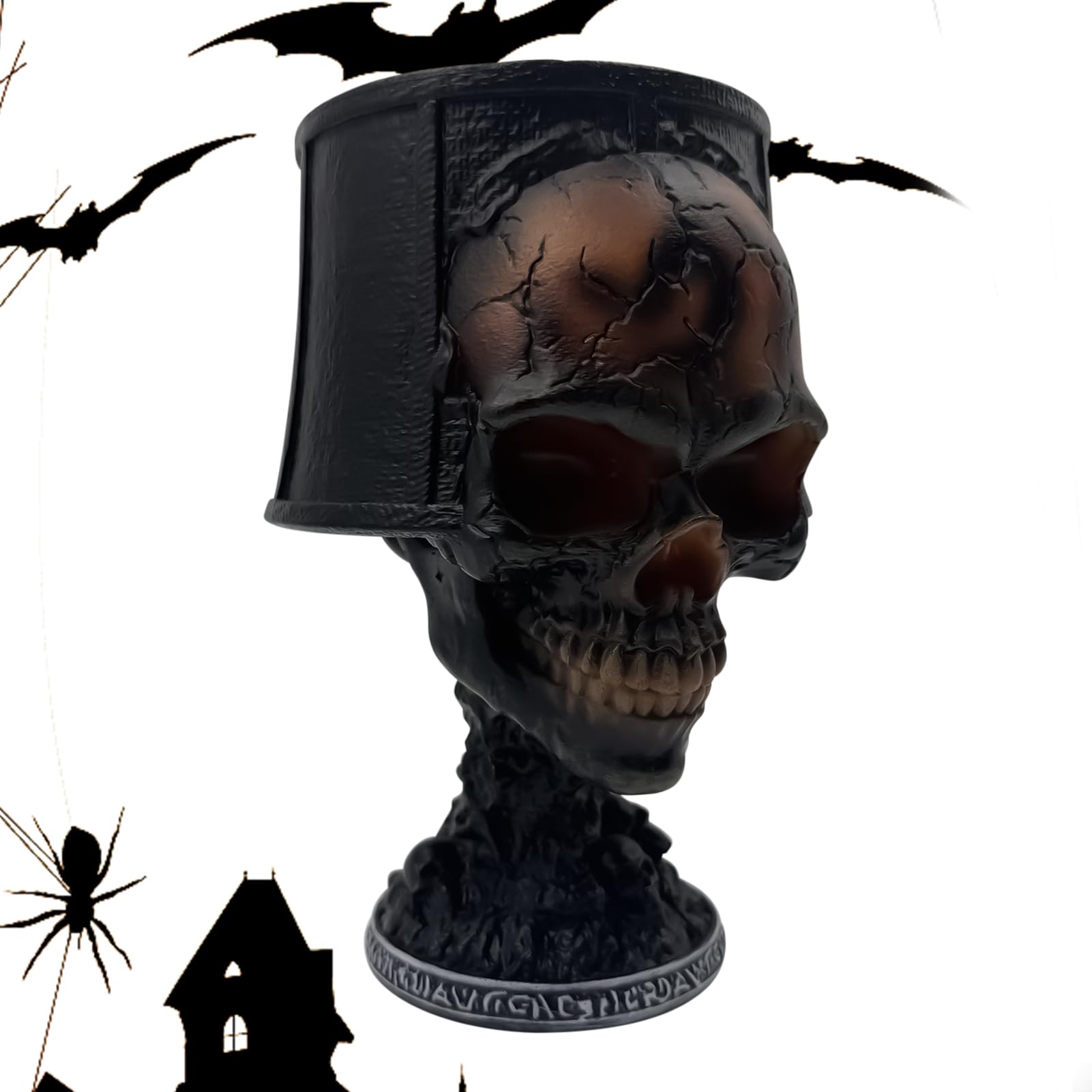 Lampe tête de mort d'Halloween : veilleuse squelette pour table de chevet et salon
