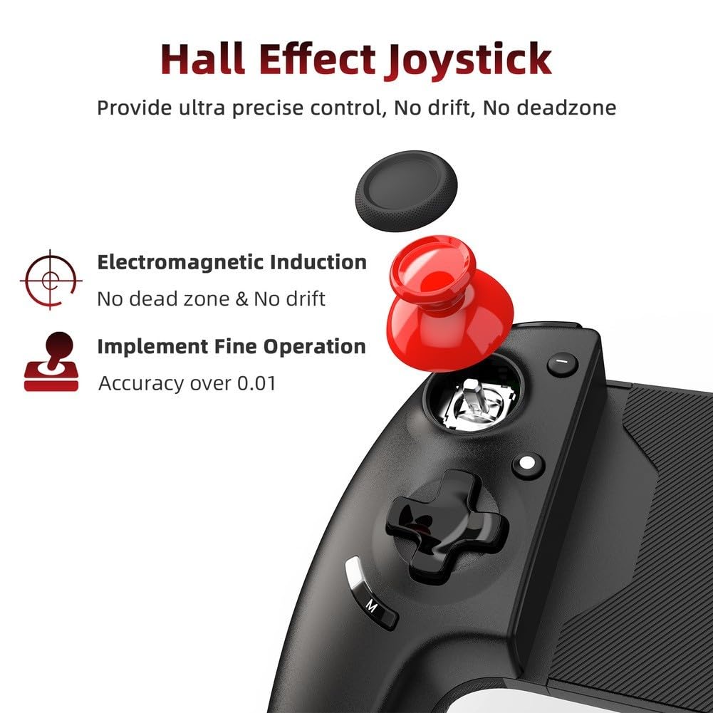 Controlador de juegos móvil inalámbrico para Switch 2 1 y PC con joysticks de efecto Hall para detenerse para Drift Dual Vibration Six Gyro Sensor ergonómico antideslizante agarre y quince horas para