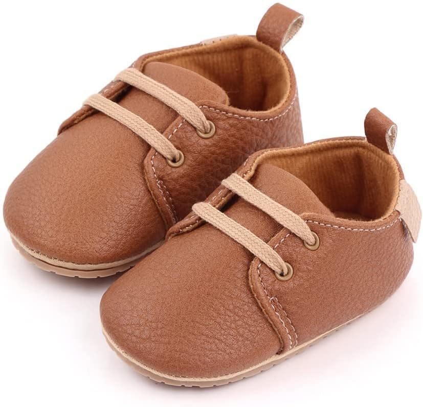 YWhalepInfant Baby Boys Girls Leather Shoes Soft Rubber, Walking Shoes Non-Slip Sneaker Toddler First Walker Shoes Newborn Crib Shoes