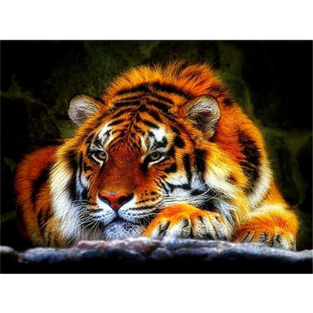 Broderie Diamant Tigre Grand Format anti stress activité manuelle 5D