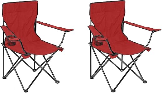 WOLBLIX (Set of 2 Camping Chair Foldable Armchair with Drink Holder and Transport Bag (Multicolored)