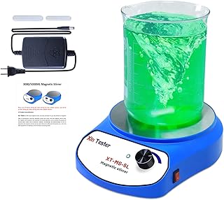 Xin Tester 5000ml Magnetic Stirrer, Stainless Steel Magnetic Mixer with Stir Bar, Magnetic Stir Plate for Sauces/Yeast Starters/Paint/Ink (No Heating) Max Stirring Rate: 2200RPM