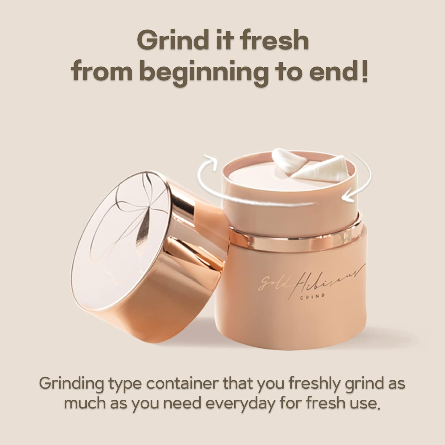 Gold Hibiscus Nourishing Grind Cream – In-Depth Hydration with Plant-Derived Collagen Face Cream, Skin Moisturizing Cream, Farm-to-Me Korean Skin Care, Vegan Cruelty-Free (1.58 Oz)