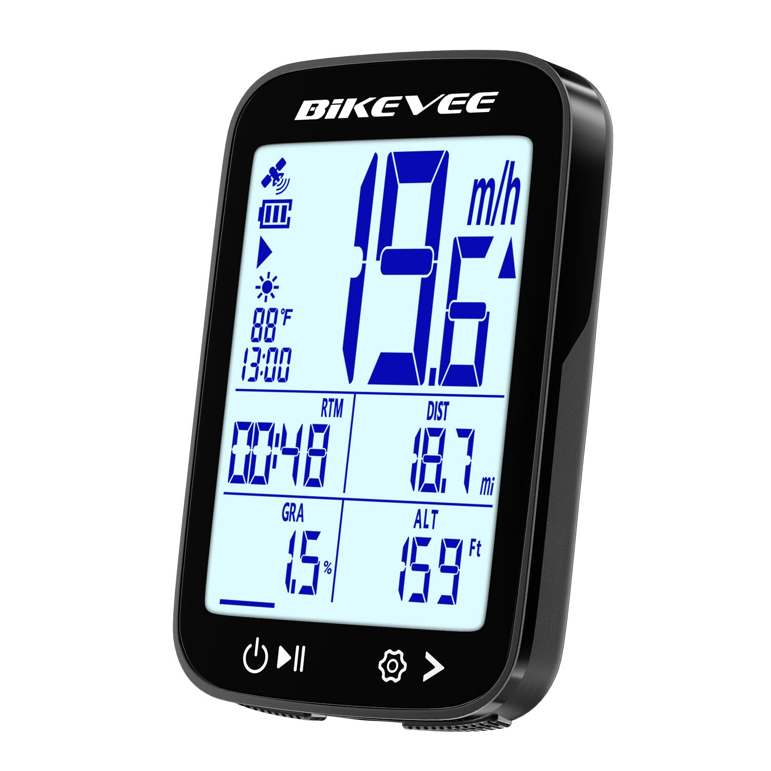 Bezprzewodowy komputer rowerowy GPS, aplikacja Bluetooth | Licznik prędkościomierza rowerowego, aplikacja BIKEVEE, synchronizacja Strava, temperatura, gradient, odległość wznoszenia
