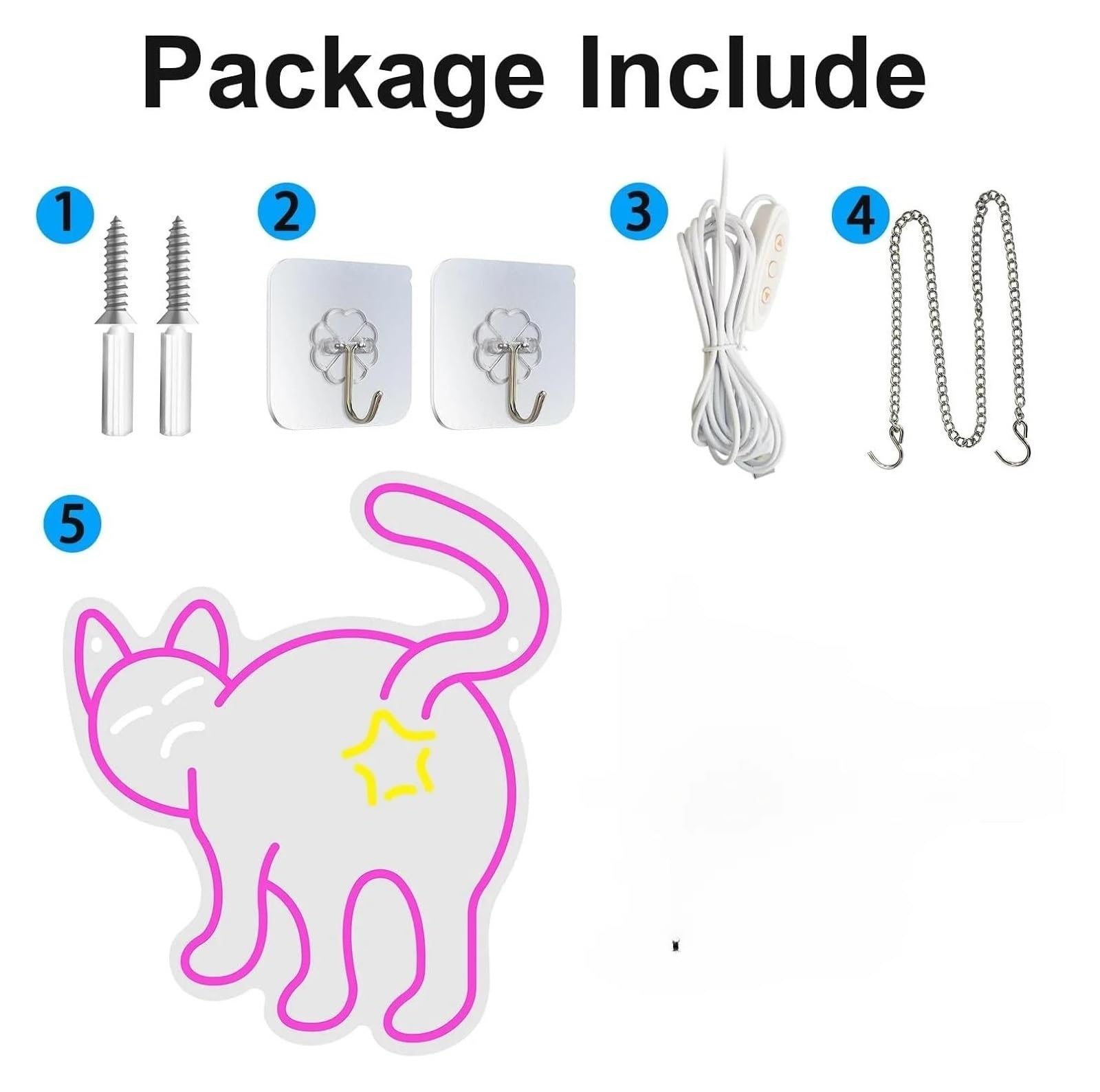 Insegna luminosa al neon Gatto per insegna al per neon Luce LED dimmerabile alimentata tramite per USB