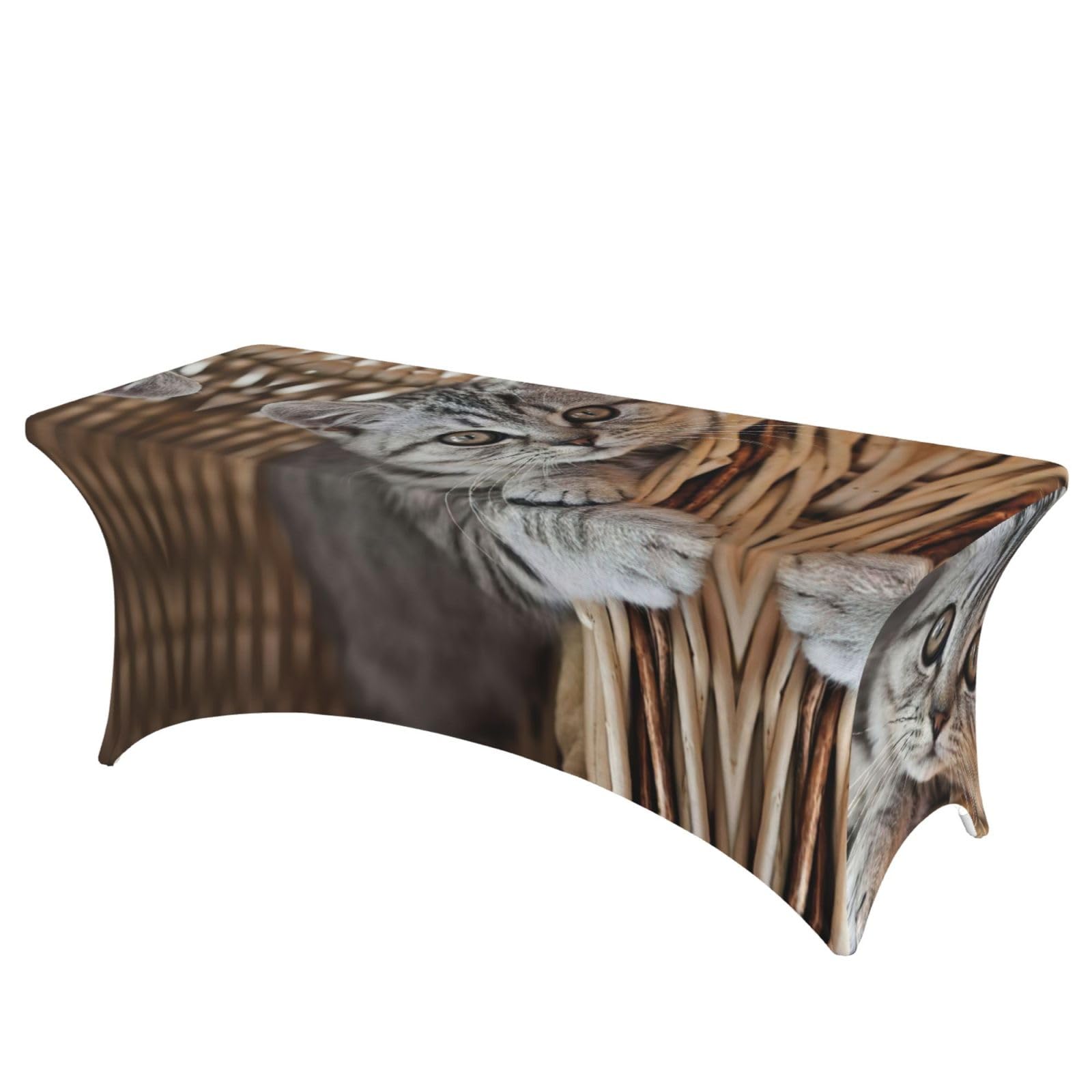 Housse de table extensible drapée chat EdWal sans repassage