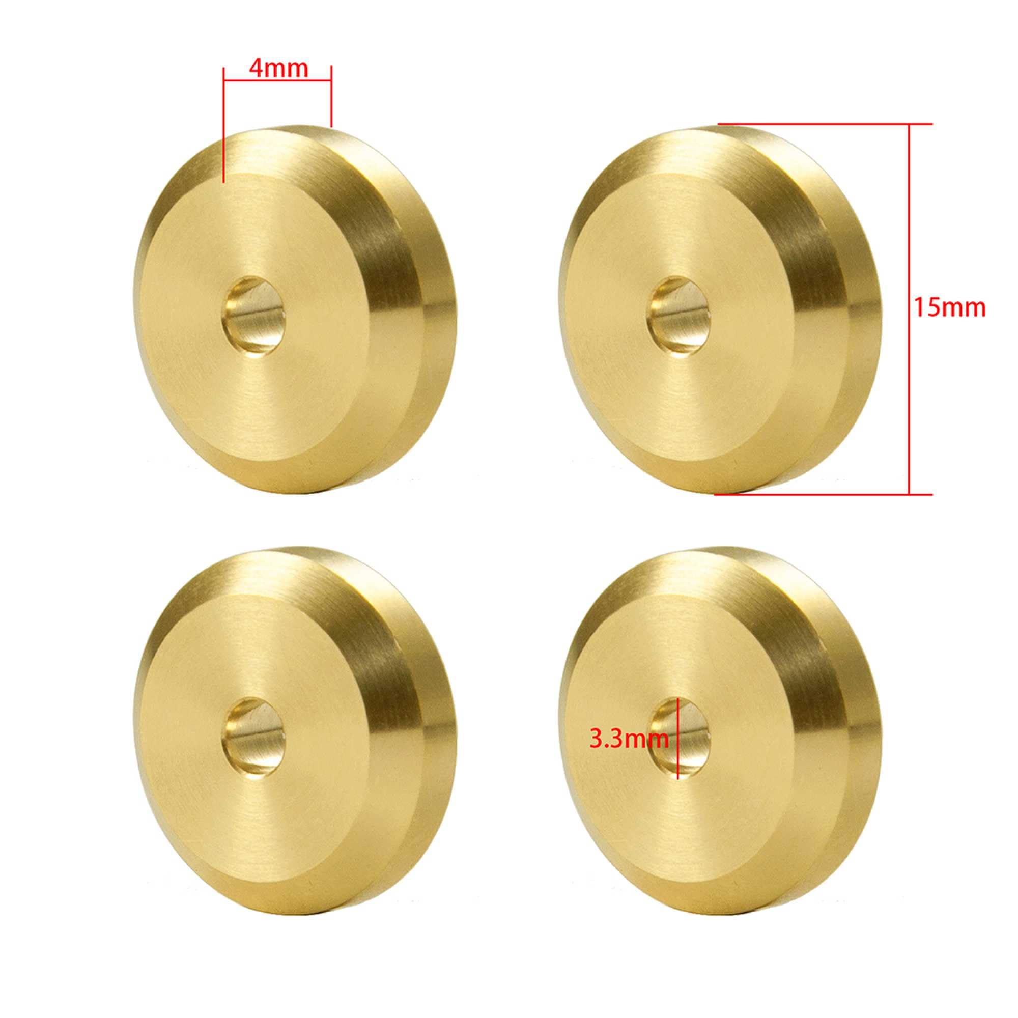 COOWOO Extended Wheel Weight Hex Hub Adapters Upgrade Parts for 1/24 SCX24 RC Crawler Cars (Set of 4) - Brass, Precision CNC Machined, Enhanced Stability, Traction, and Durability