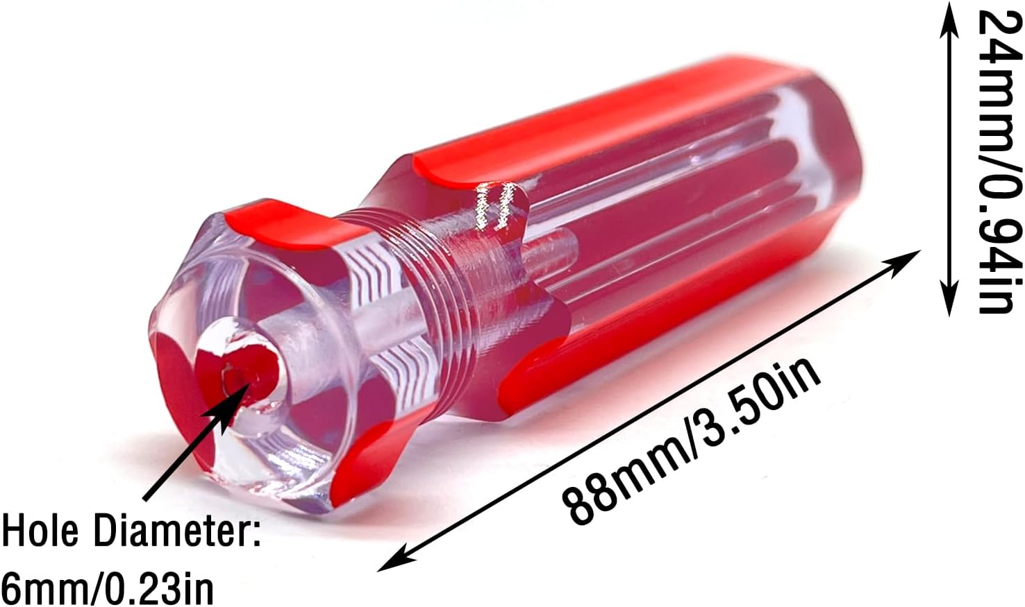 4 Pcs 88mm/3.50in Length Screwdriver tool handles,Pre-Drilled Blank Screwdriver Handles,Screwdriver handles for mechanical repair(red and white)
