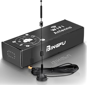 Bingfu Dual Band WiFi 2.4GHz 5GHz 5.8GHz 9dBi Magnetic Base RP-SMA Male Antenna for WiFi Router Wireless Network Card USB Adapter Security IP Camera Video Surveillance Monitor