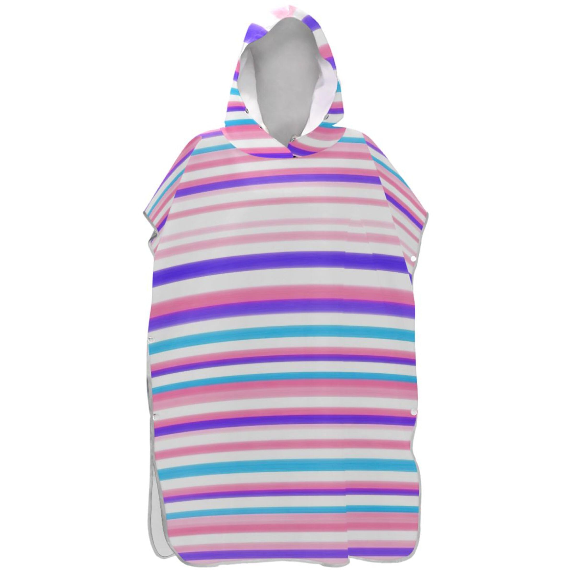 Poncho de surf pour adultes à rayures arc-en-ciel - Peignoir de plage à capuche léger taille unique
