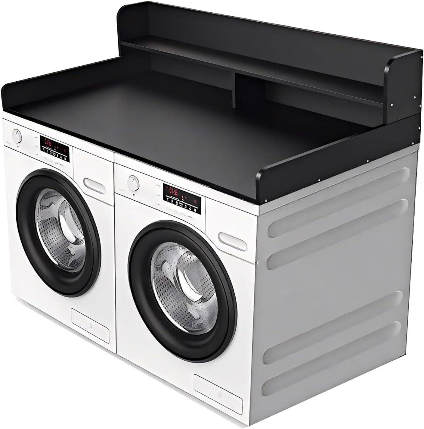 2-Tier Washer and Dryer Countertop, Wooden Washer Dryer Countertop, 27.5" Depth X 54" Laundry Countertop Over Washer and Dryer for Folding Clothes Over Washer and Dryer(Black)