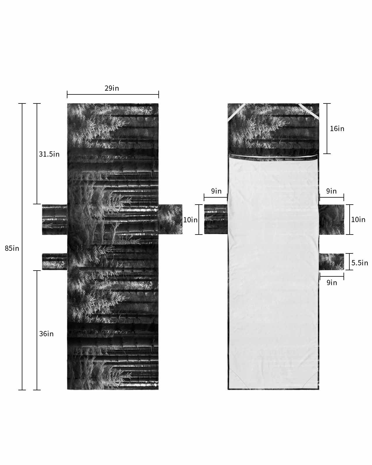 Grey Forest Beach Lounge Chair Towel Cover, Soft Chaise Lounge Towel with Side Pockets Patio Pool Chairs Cover for Beach/Pool Sunbathing 29x85 Mysterious Primitive Forest Pine Tree