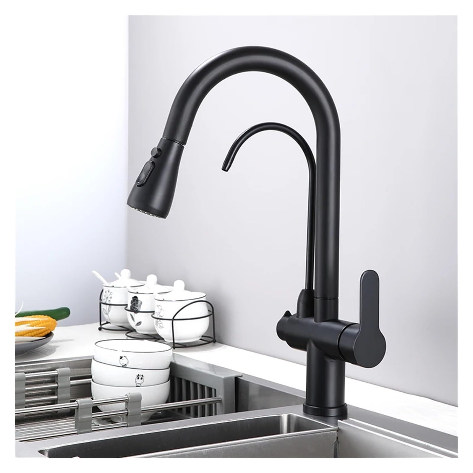 Black Brass Filter Kitchen Faucet Sink Faucet Hot Cold Mixer Kitchen Faucet,Kitchen Sink Faucet