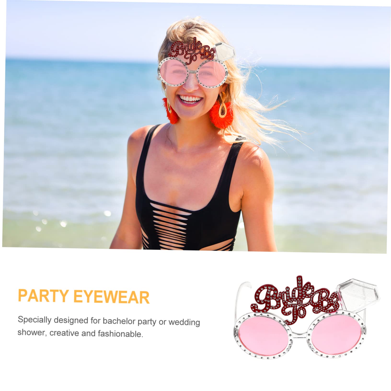 BESPORTBLE Funny Bachelor Party Groom and Bride Glasses Costume Eyewear for Wedding Photos