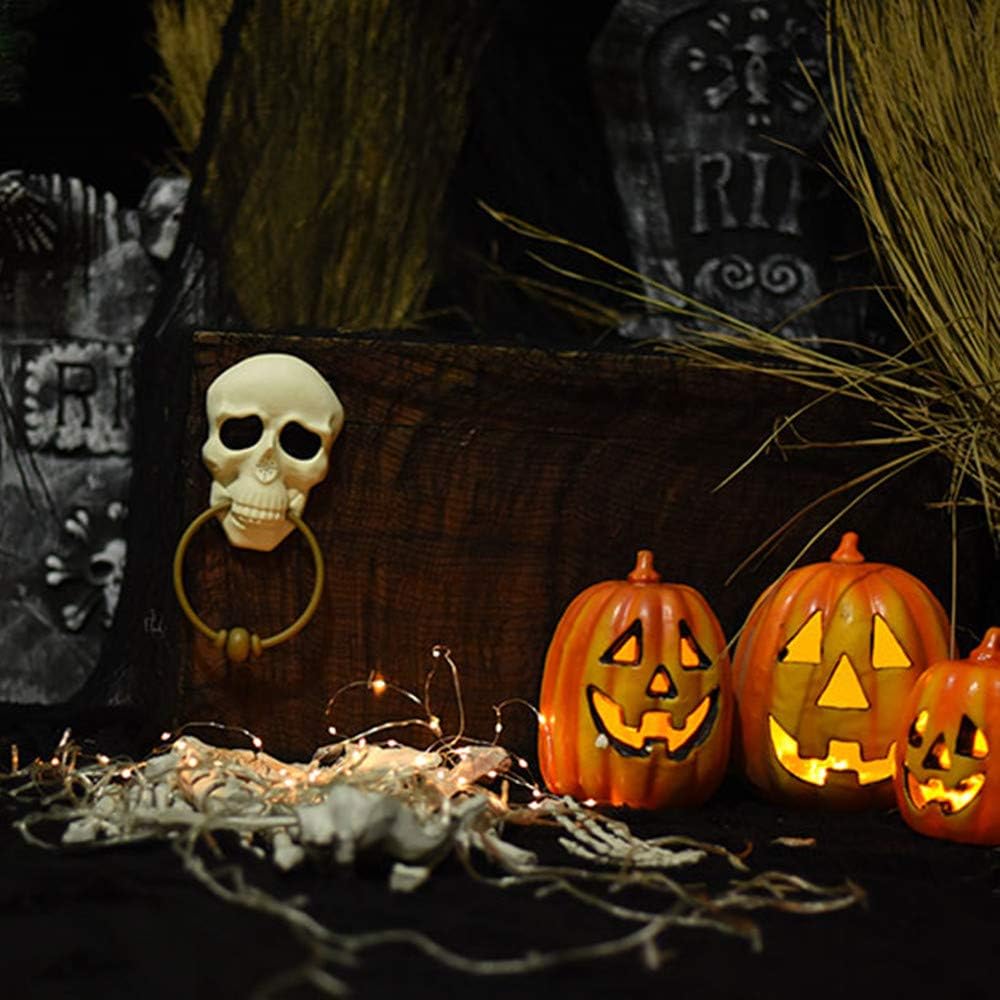 Interesting Halloween doorbell Skull Pattern Luminous Sound add Holiday Atmosphere Suitable for Halloween Scene Decoration.