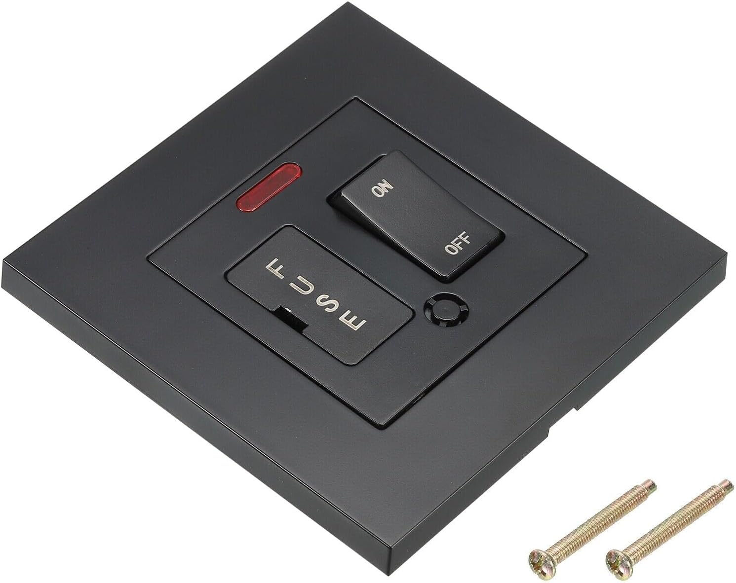 UK Socket Switch Power Outlet with Fuse Black 250V 13A 86mmx86mm YENCONG304