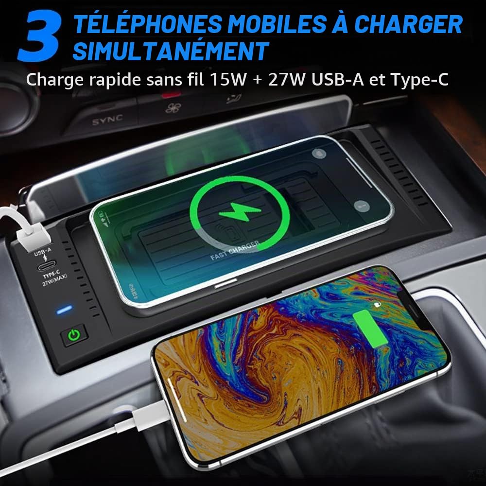 Chargeur sans Fil Voiture pour Audi A6 S6 RS6 2012-2018 A7 S7 RS7 2009-2018