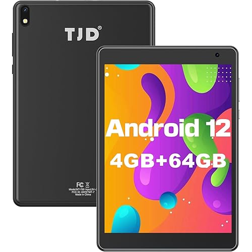 Android 12 Tablet 7.5 inch, Tablets Computer 64GB Storage 512GB Expandable, Quad-Core Processor, PS FHD 1440x1080 Resolution Display, Google GMS Certified Smart Tablet/WiFi (Black)