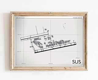 Modern Poster of Spirit Of St Louis Airport Sus | 11x17 12x18 16x24 24x36 Unframed Wall Art | Minimal Traveler Print for Gift | Minimalist Home Office Decor