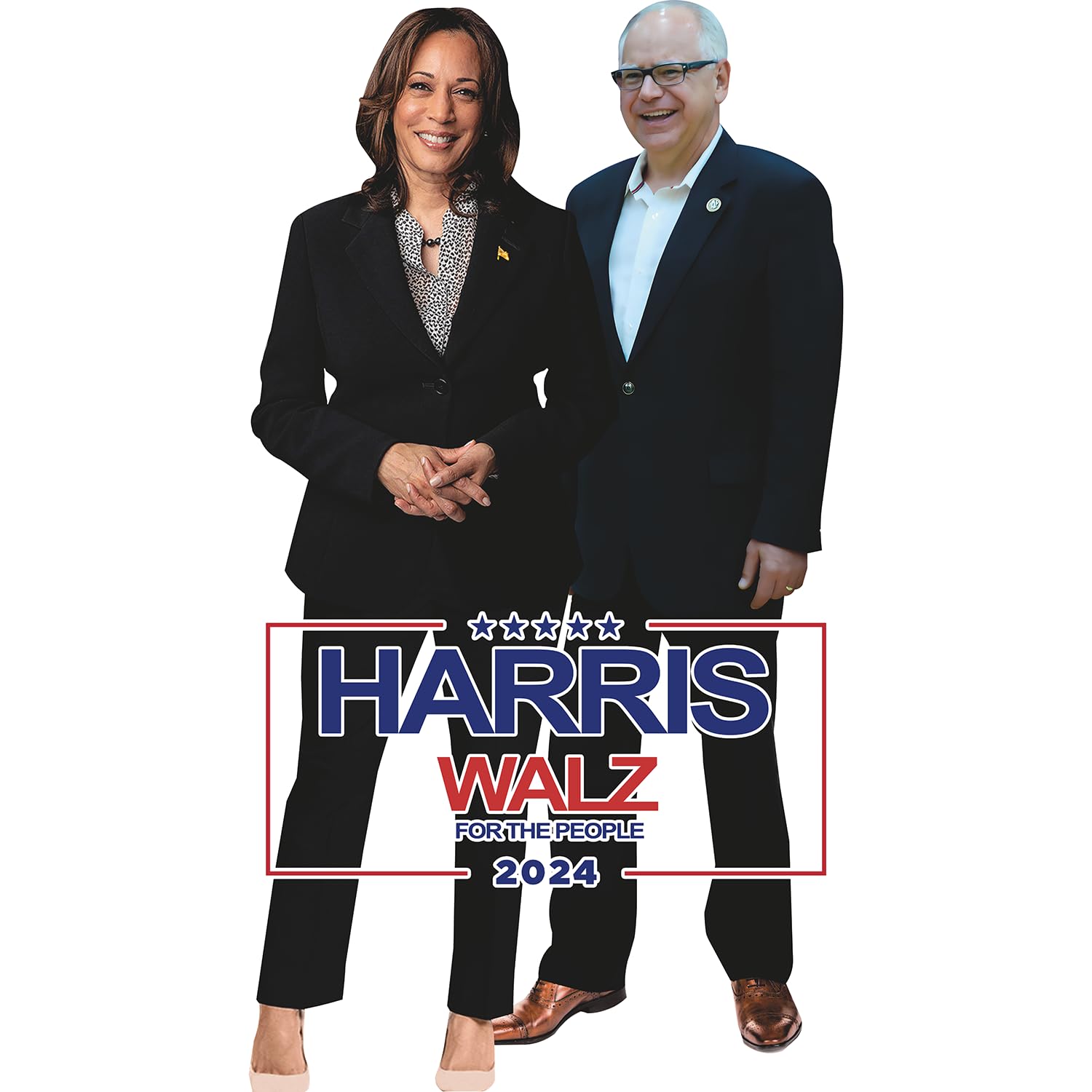 H38212 Kamala Harris Tim Walz 2024 for The People Cardboard Cutout Sign Standee Standup