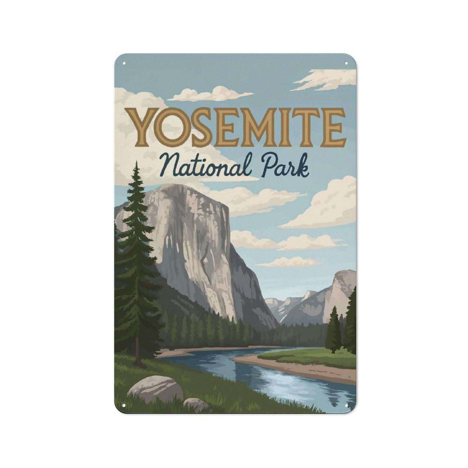 Junmoney Style-21 Vintage Tin Sign 30X20cm With Yosemite National Park Poster For Studio Or Craft Room, A Decorative Christmas Gift For Creative-Space Collectors