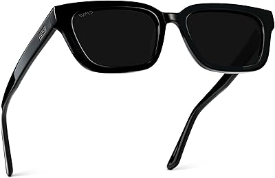 WearMe Pro - Women's Polarized Rectangular Sunglasses, Narrow Acetate Frame, Durable 5-Barrel Hinges, Hand-Polished Finish