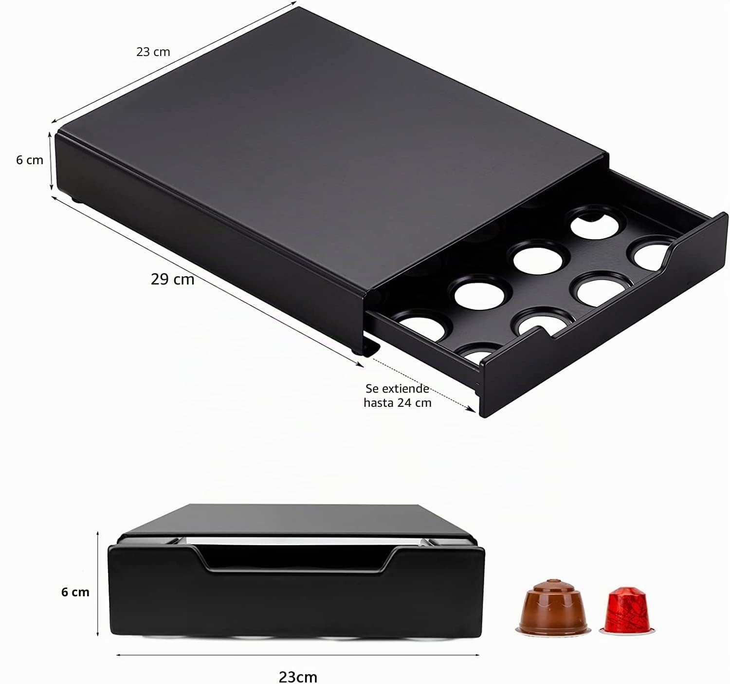 Soporte Organizador para 20 Cápsulas para Máquina de Café Original&Dolce Gusto con Dispensador de Cápsulas, Cajones para cápsulas,Soporte para cápsulas de café